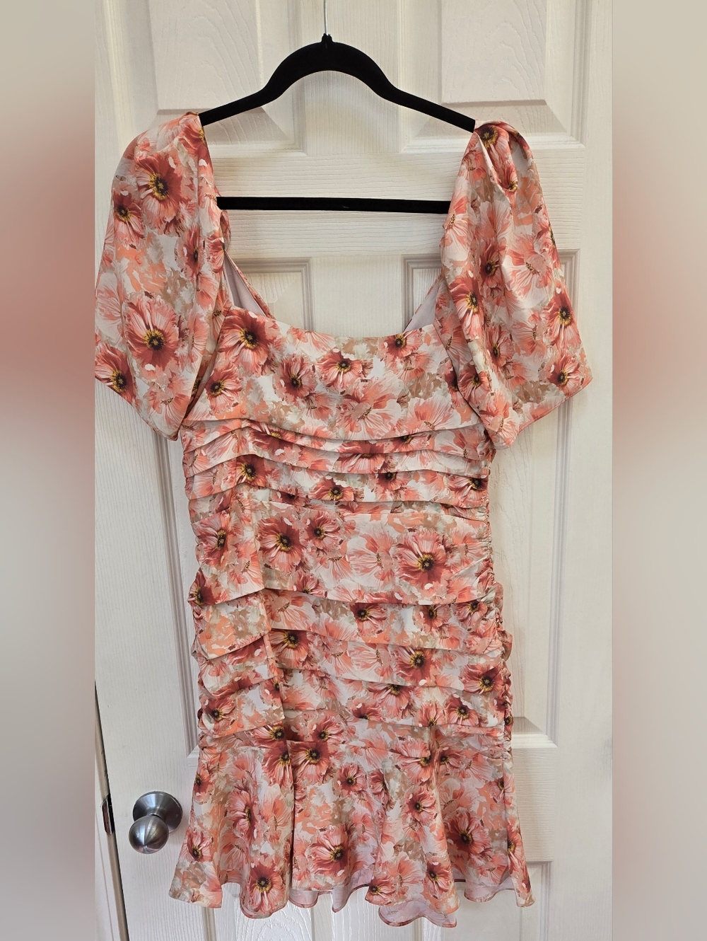 Express Floral Ruffle Mini Dress - Picture 2 of 5